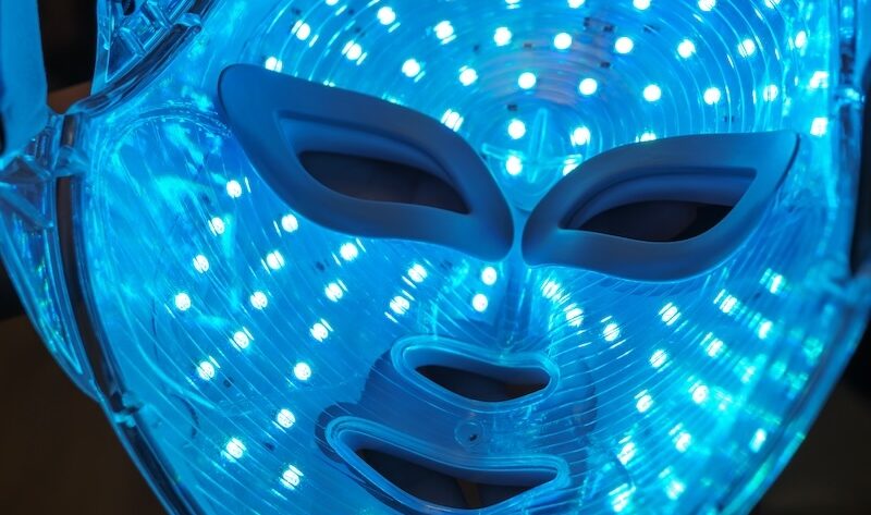 LED-mask med blå lampor